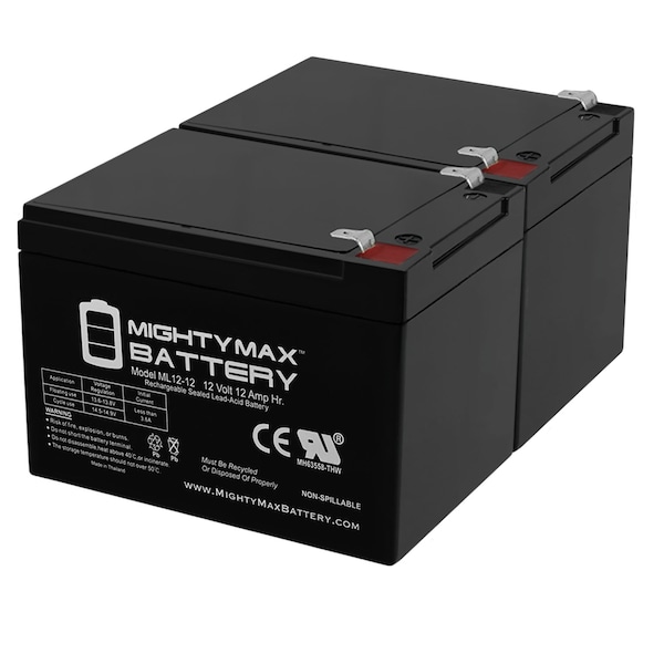 Mighty Max Battery 12V 12AH Battery for Apollo AV-2 Sea Scooter - 2 Pack ML12-12F2MP231118 - main